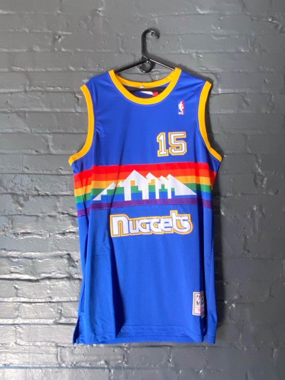 Mitchell & Ness Denver Nuggets Royal Blue Rainbow Skyline Jersey #15